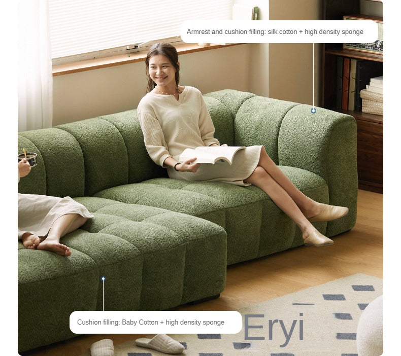 Lamb Fleece Fabric Sofa.