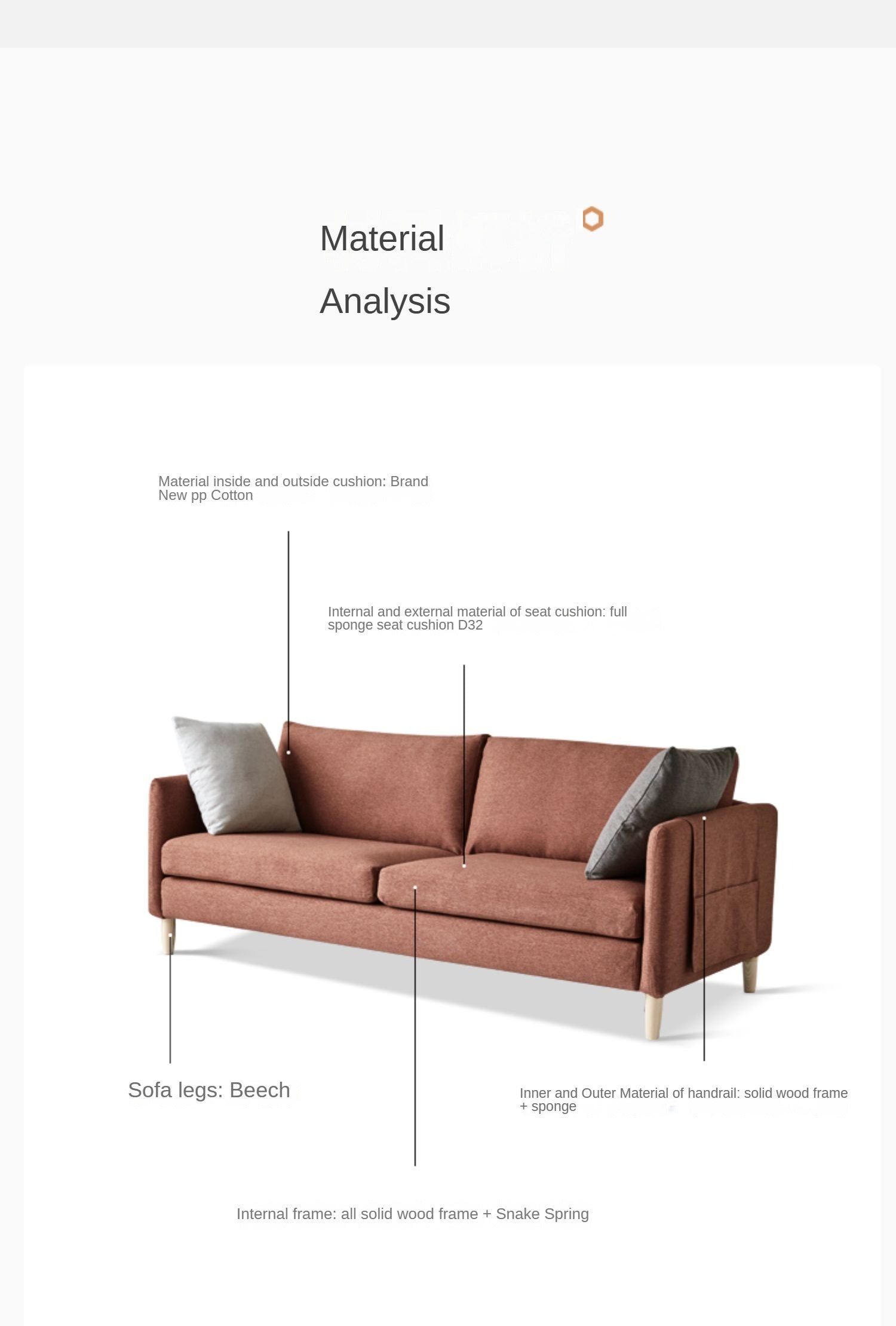 Fabric sofa simple modern.