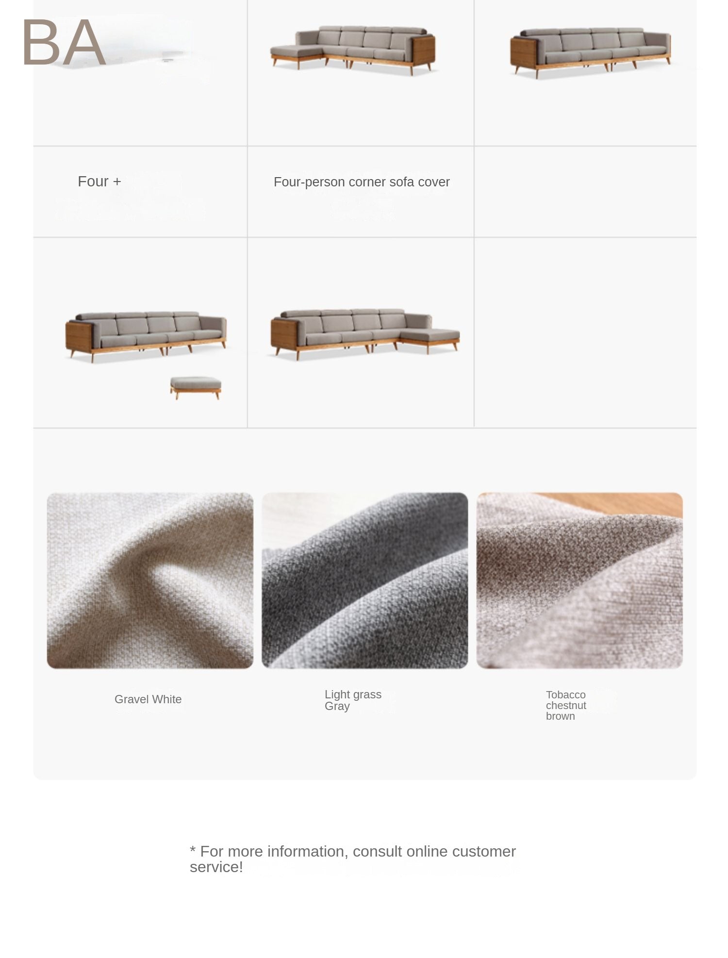 Oak, Ash Solid Wood Modern Fabric Sofa.