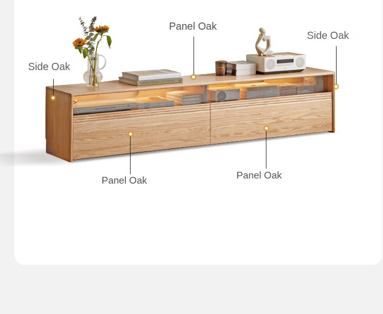 Oak, Cherry Wood, Black Walnut, TV Stand Floor Cabinet