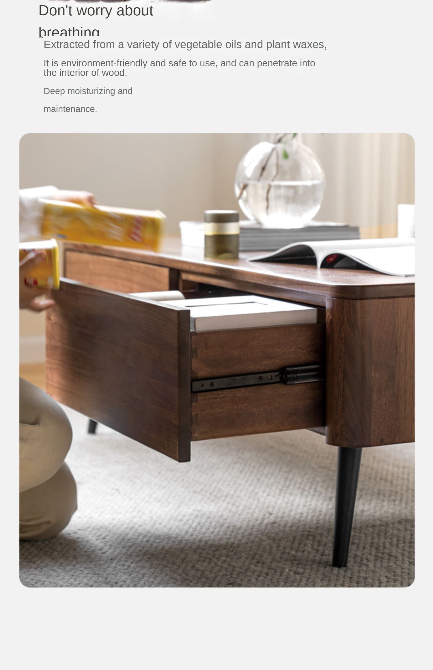 Black Walnut, Golden Sandalwood Coffee Table