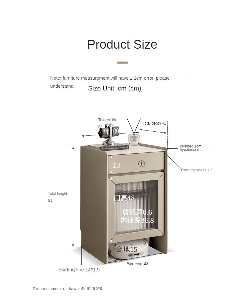 Ash solid wood side cabinet rock slab side cabinet robot storage cabinet"