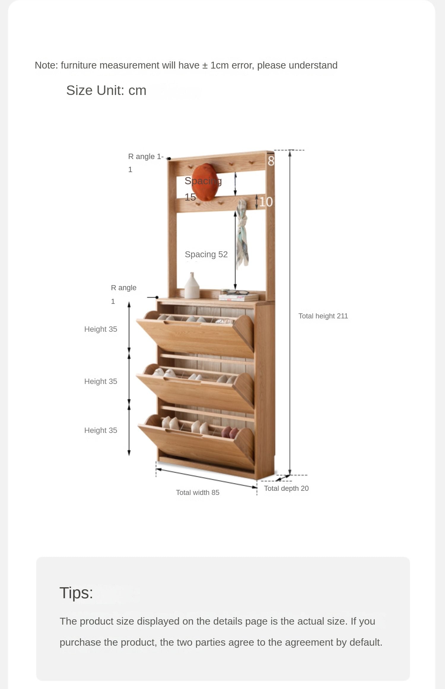 Oak, Poplar Solid Wood Ultra Thin Shoe Cabinet