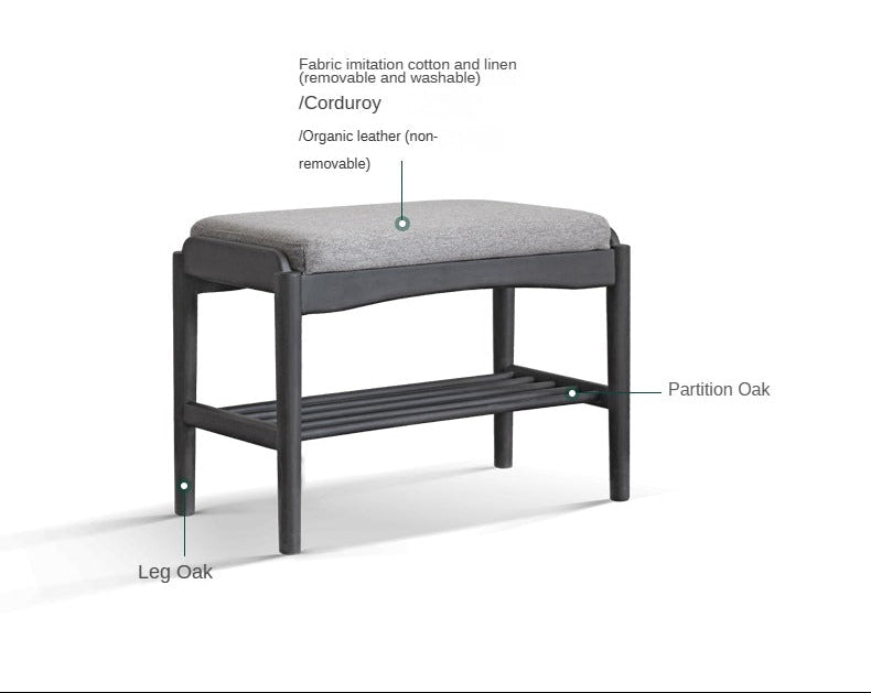 Oak Solid Wood Shoe Changing Bench