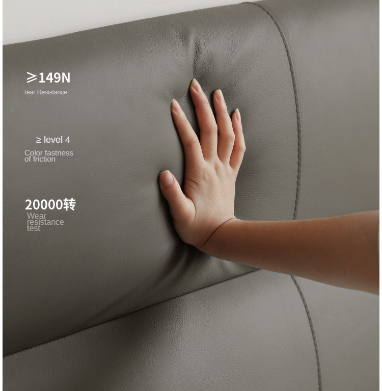 Luxury Genuine Leather Modern Minimalist Bed