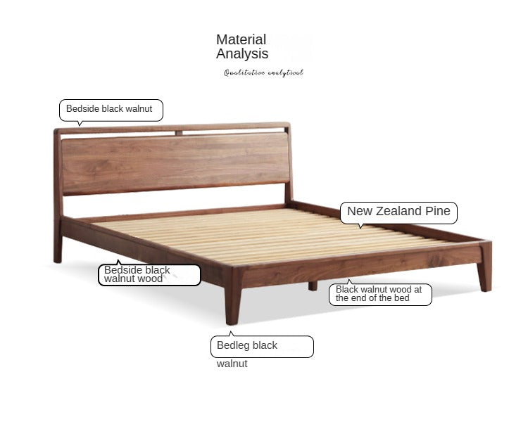 Black Walnut Solid Wood Bed