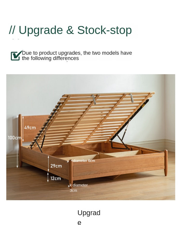 Cherry Wood, Black Walnut Solid Wood Box Bed