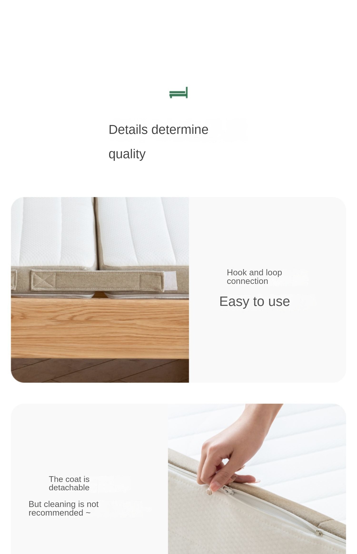 Children's Foldable Natural Coconut Palm Mattress, Anti-Mite, Spine Support, Firm (8 cm):