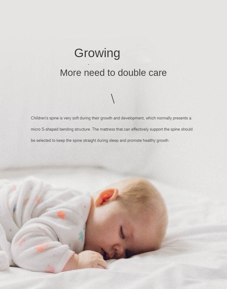 Children's Foldable Natural Coconut Palm Mattress, Anti-Mite, Spine Support, Firm (8 cm):