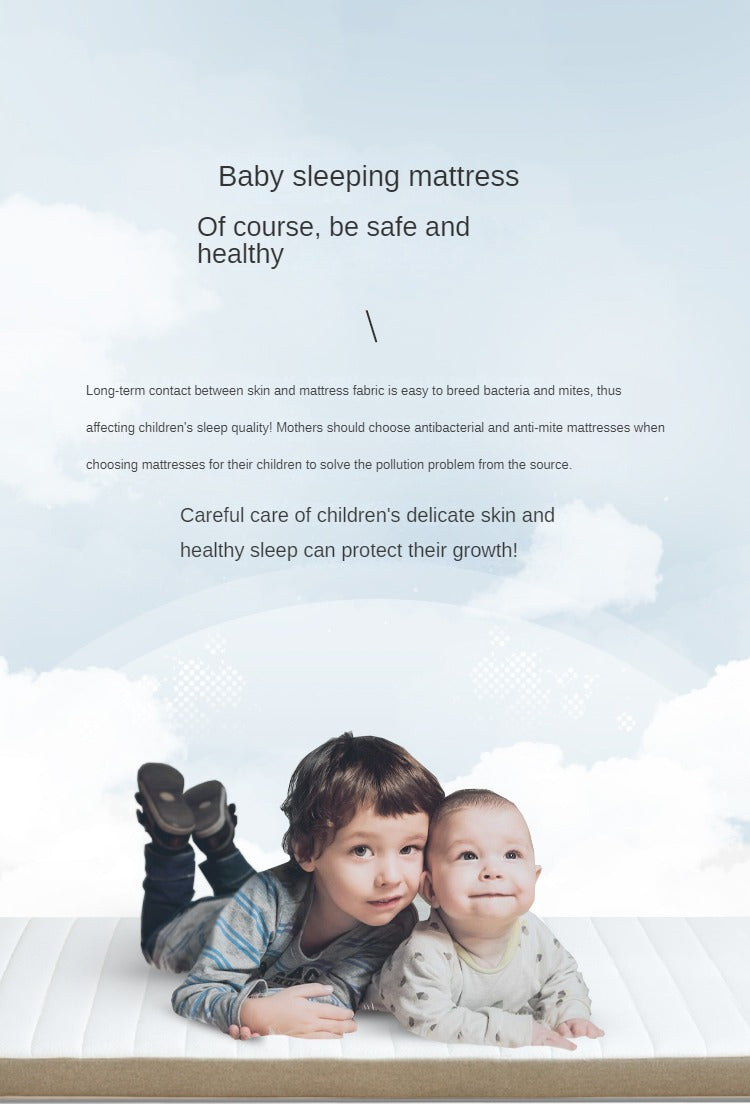 Children's Foldable Natural Coconut Palm Mattress, Anti-Mite, Spine Support, Firm (8 cm):