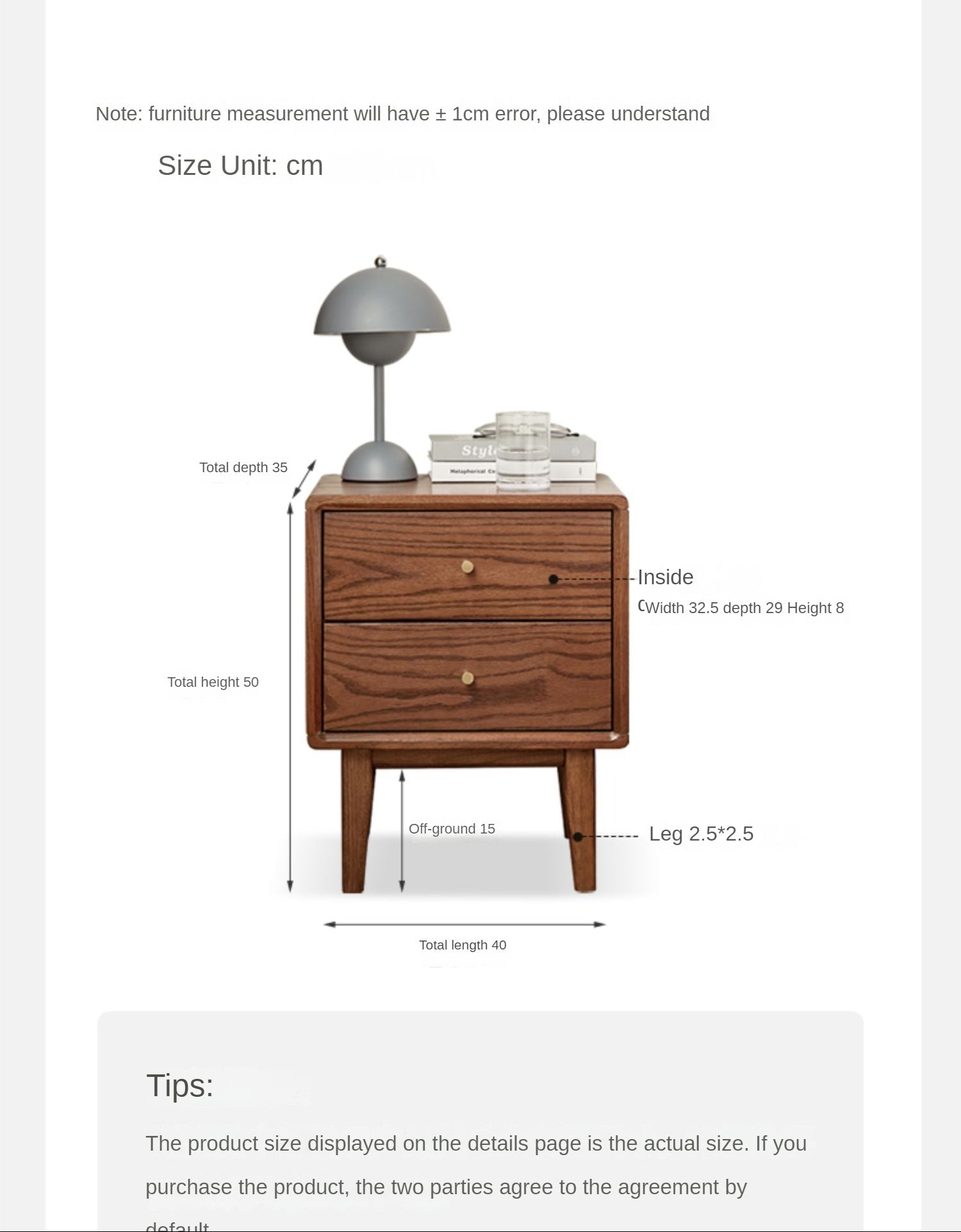 Oak, Solid Rubberwood Nordic Nightstand.