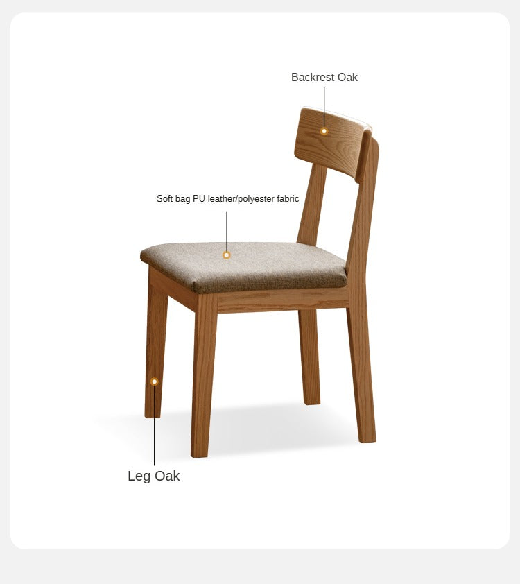 Set 4 pcs Black Walnut, Fang Longyan, Ash, Oak, Solid Rubberwood Dining Chair