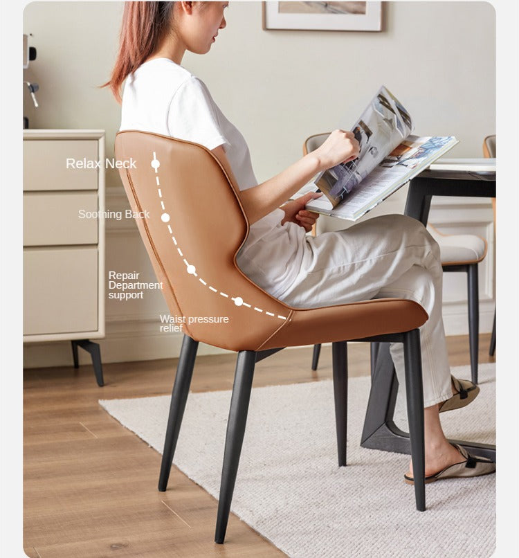 Organic Leather Soft Chair Set of 2