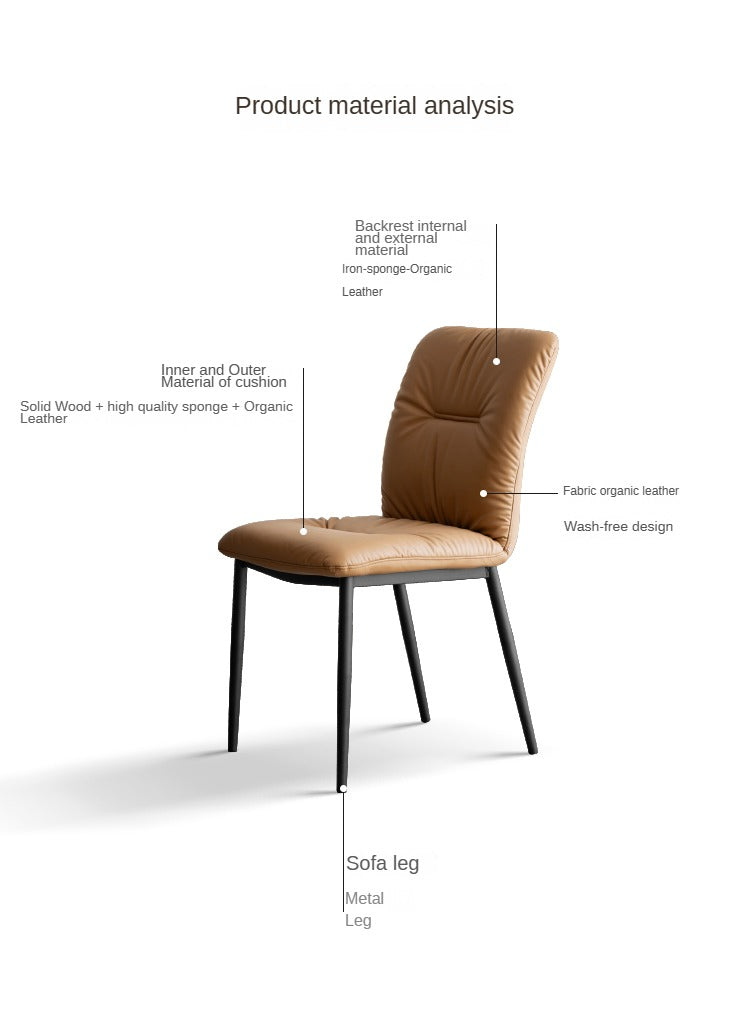 Organic Leather Soft Chair Set of 4