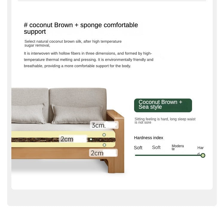 Oak, Beech Solid Wood Sleeper Sofa.
