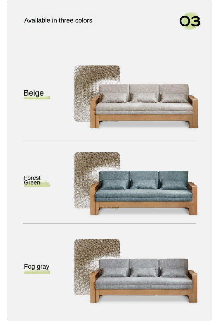 Oak, Beech Solid Wood Sleeper Sofa: