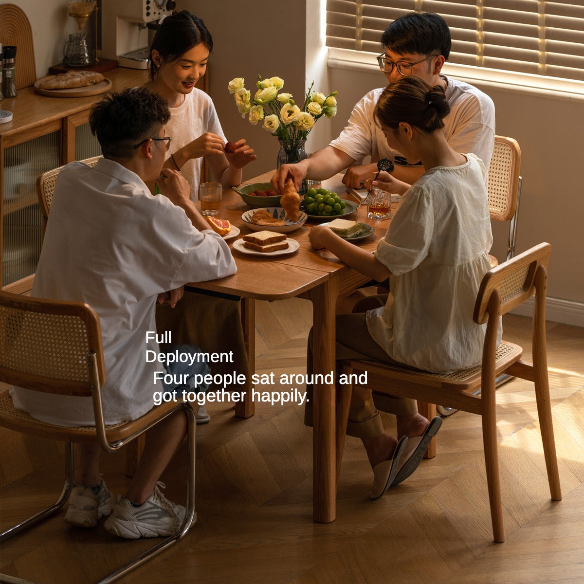 Oak Solid Wood Folding Dining Table