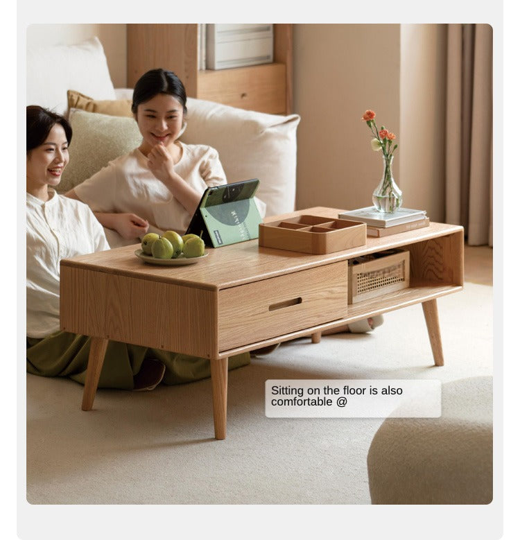 Oак, Solid Rubberwood North American Modern Coffee Table