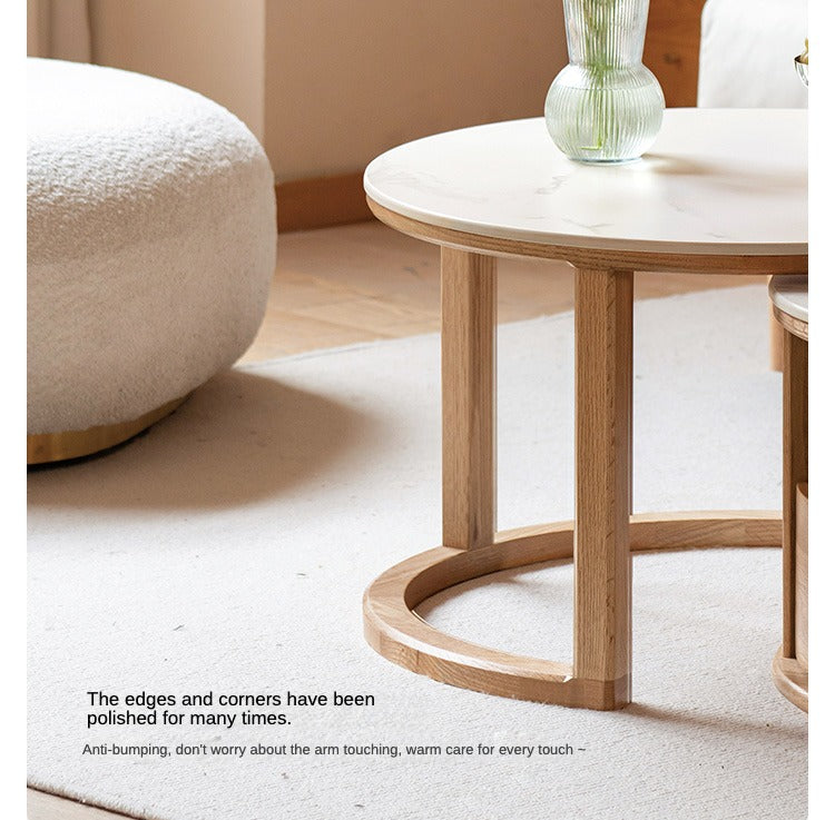 Oak, Ash Solid Wood Rock Plate Coffee Table