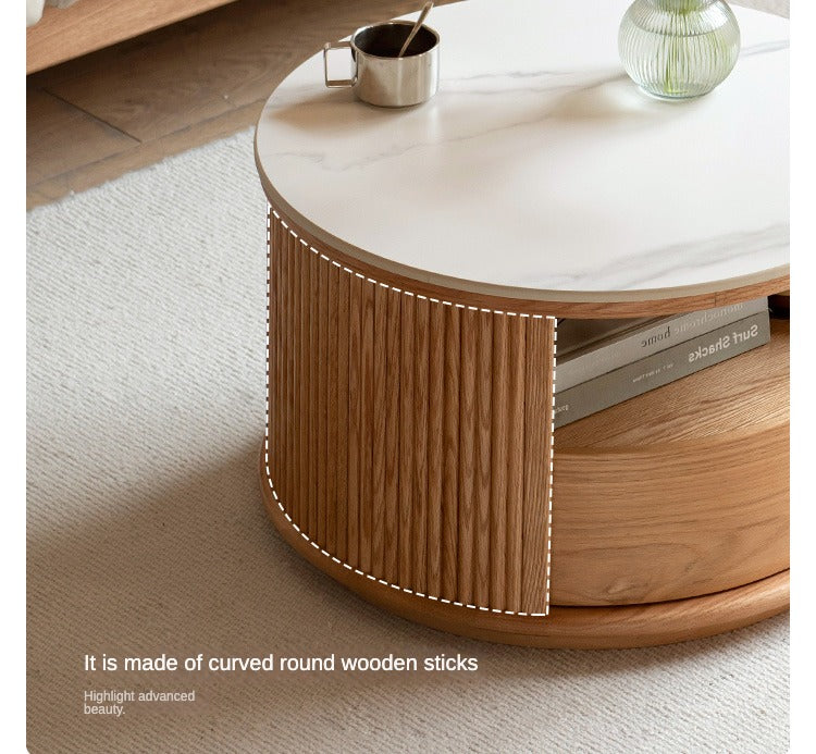 Oak, Ash Solid Wood Rock Plate Coffee Table
