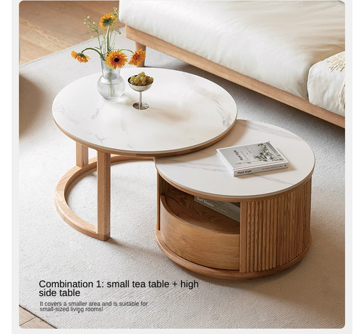 Oak, Ash Solid Wood Rock Plate Coffee Table