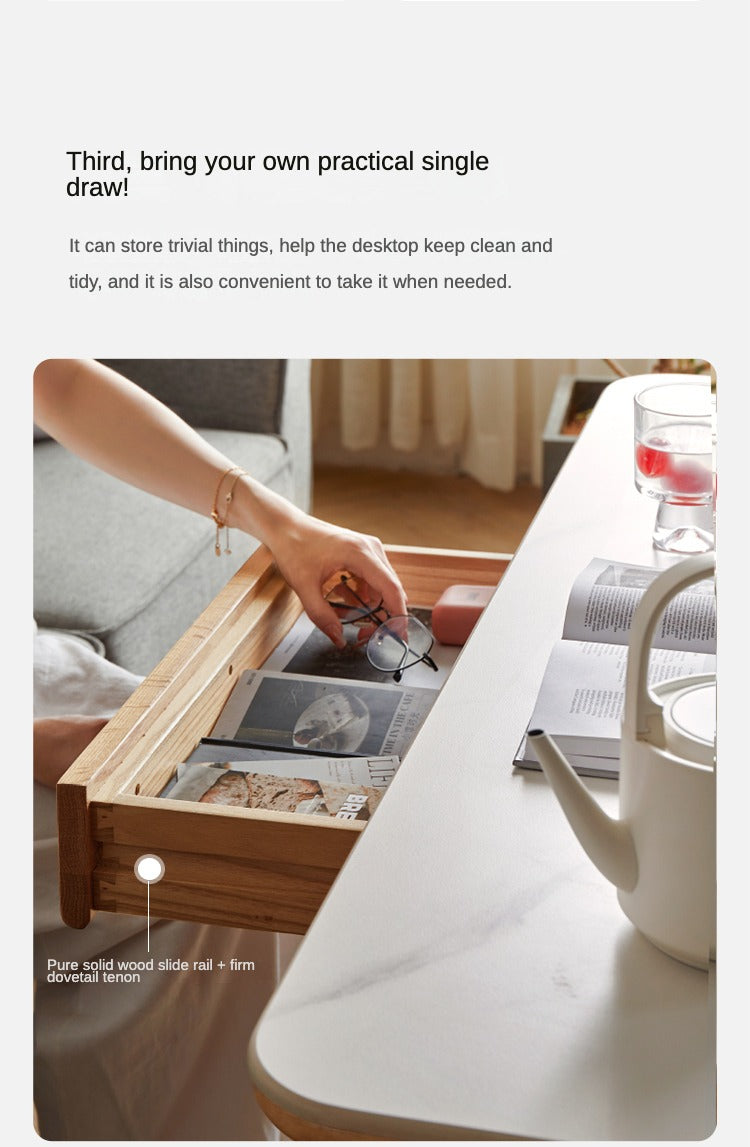 Oak Solid Wood Rock Plates Coffee Table