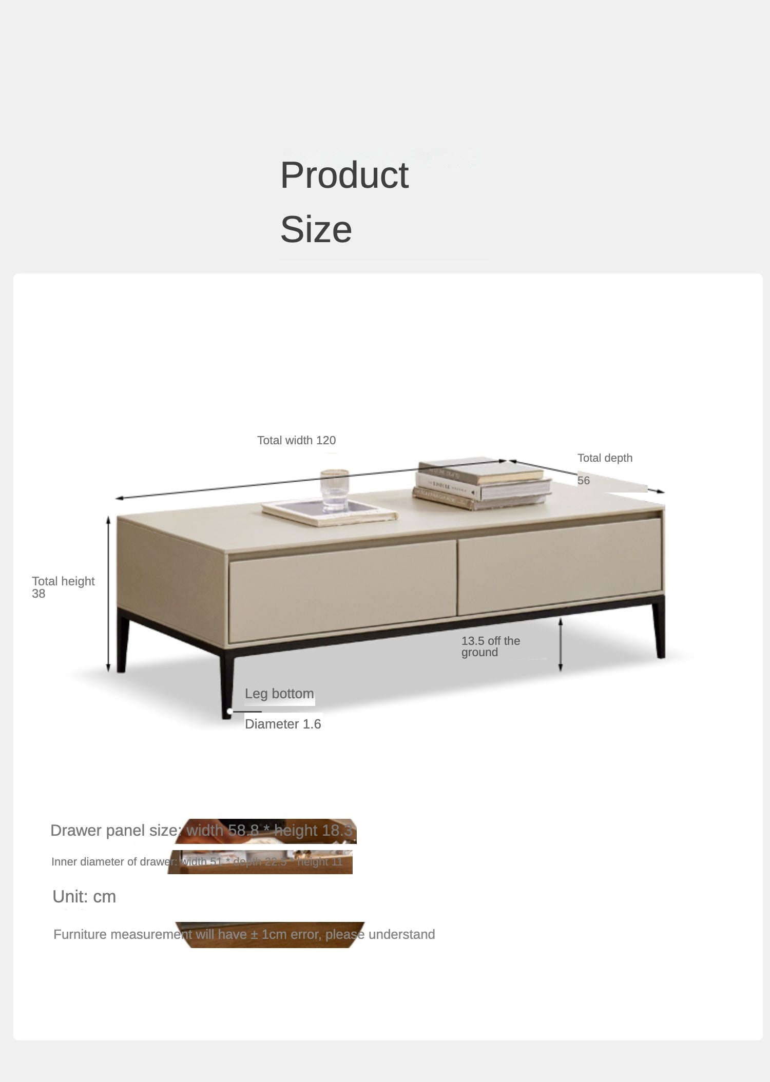 Italian style coffee table Ash solid wood"