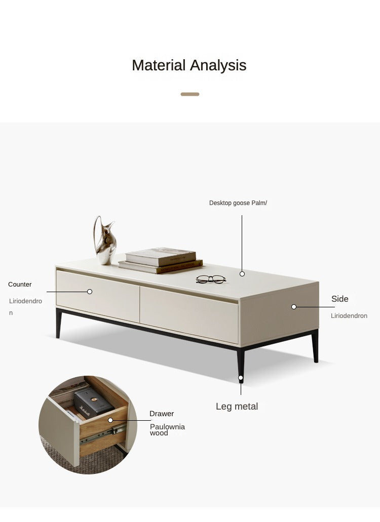 Elegant creamy white сoffee table Ash solid wood
