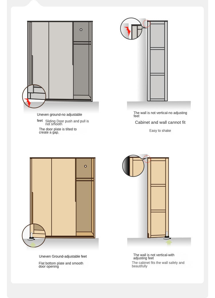 Oak Solid Wood Sliding Door Wardrobe.