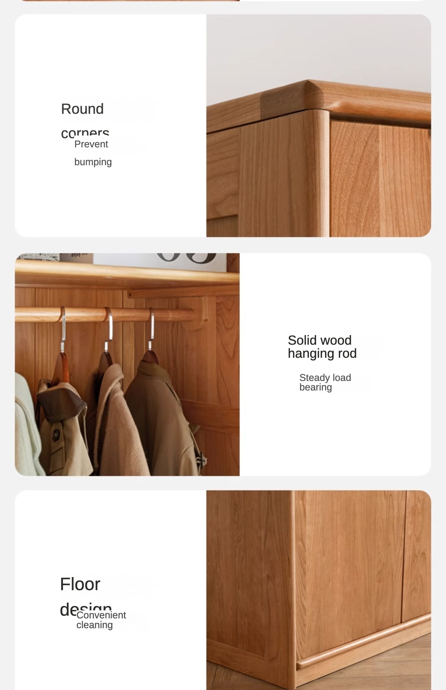 Сherry Solid Wood Exquisite Wardrobe.