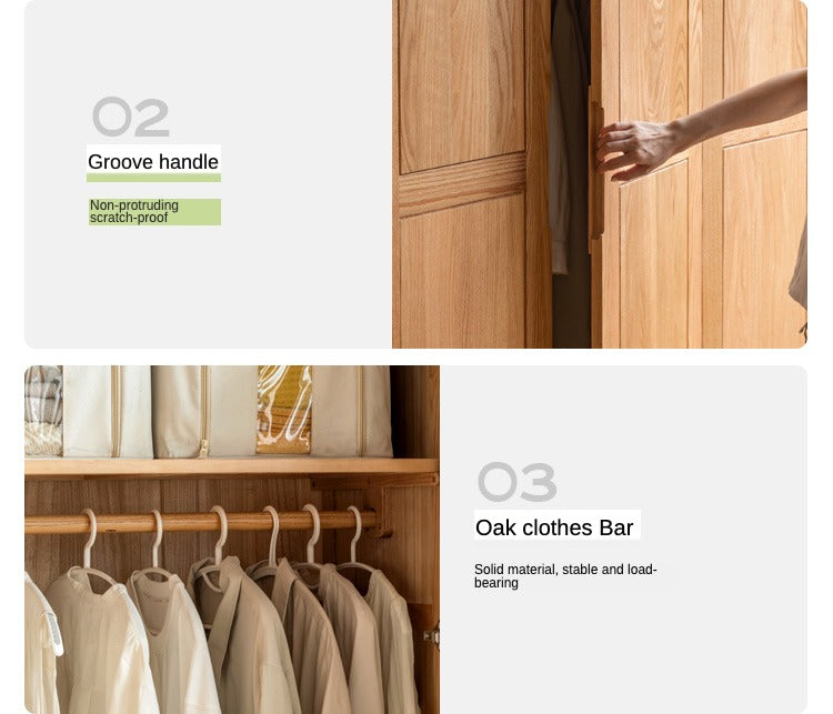 Oak solid wood Wardrobe