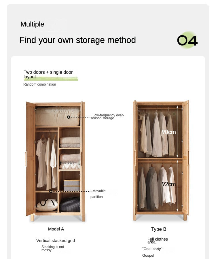 Oak solid wood Wardrobe
