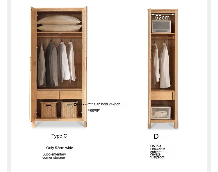 Oak solid wood Wardrobe