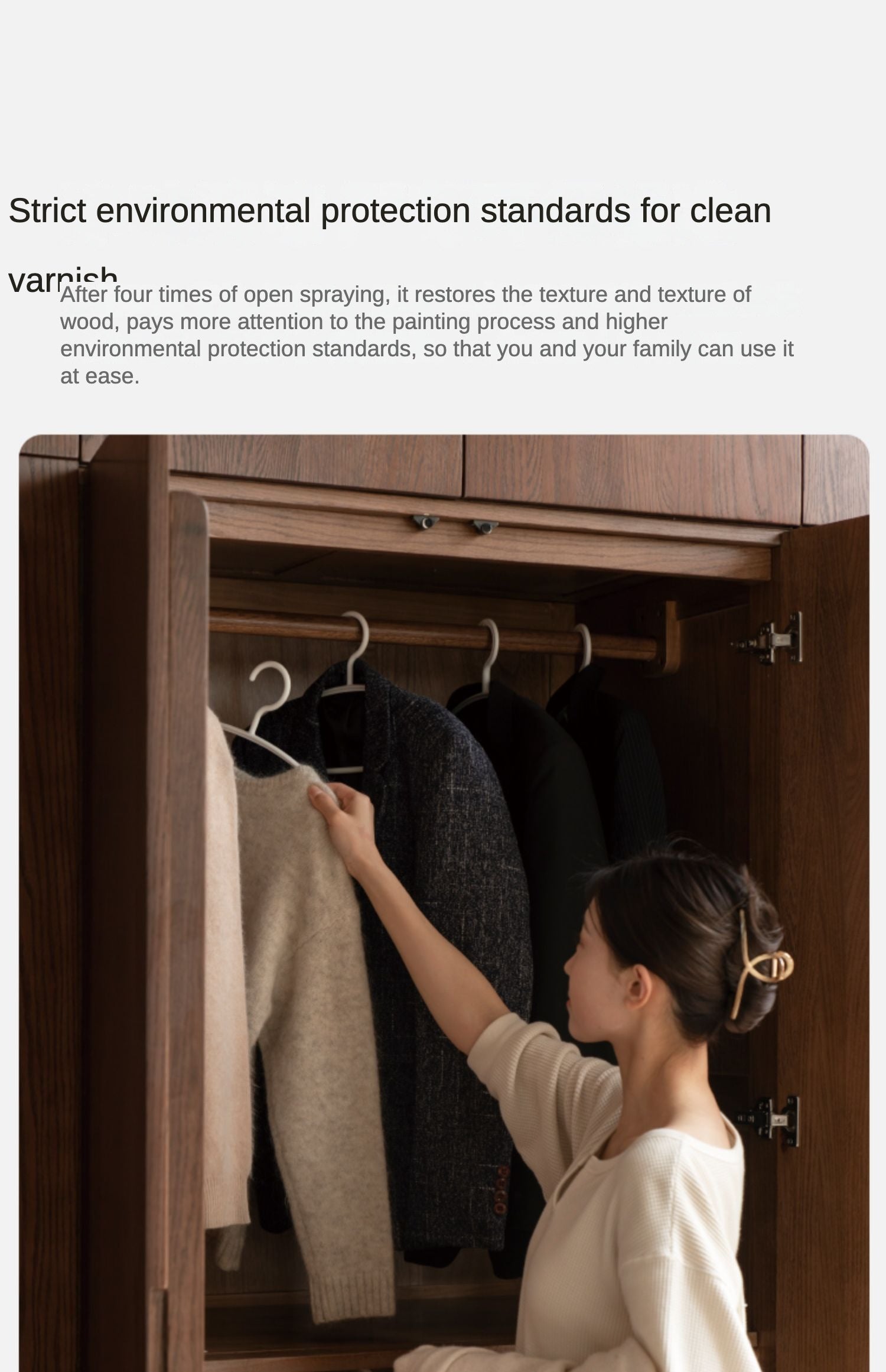 Oak Solid Wood Modern Wardrobe.