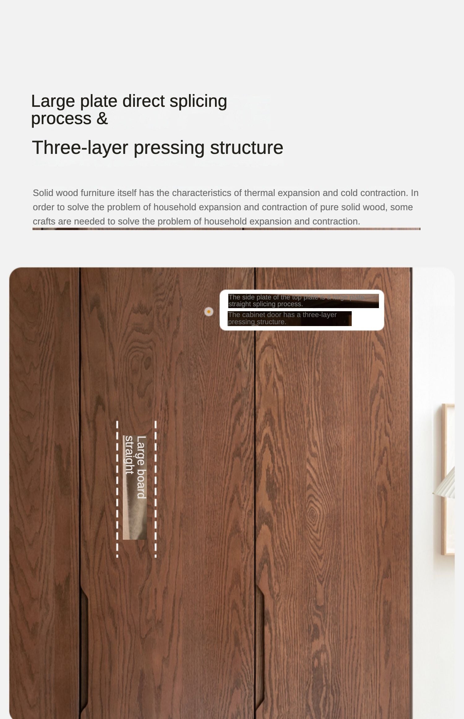 Oak Solid Wood Modern Wardrobe.
