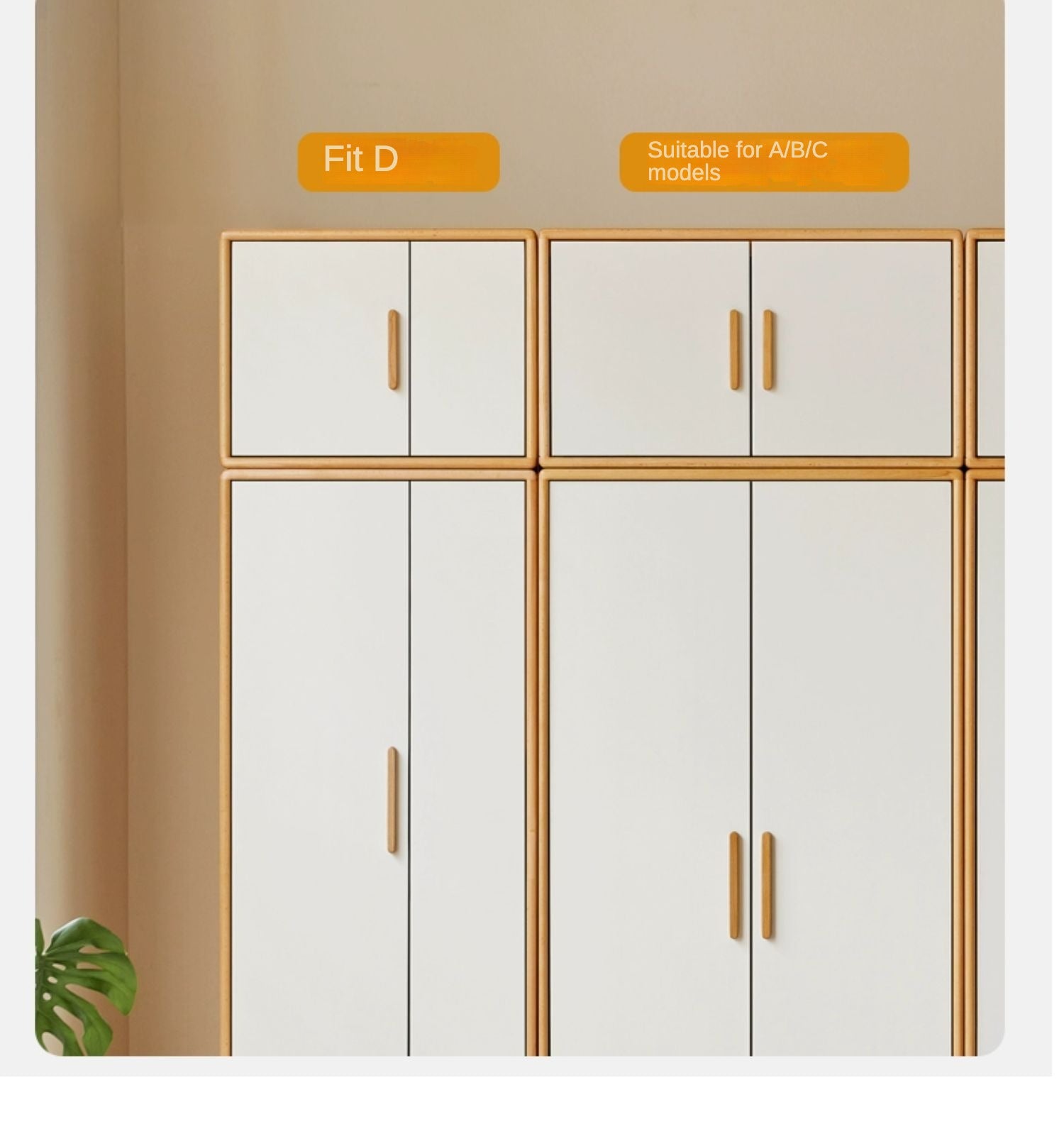 Beech Solid Wood Wardrobe Combination.