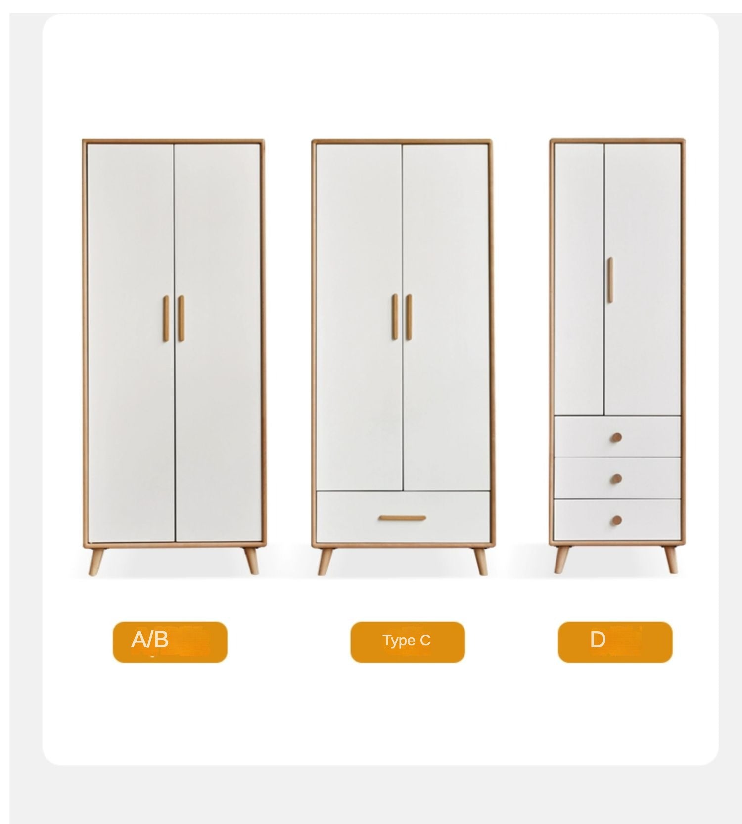 Beech Solid Wood Wardrobe Combination.