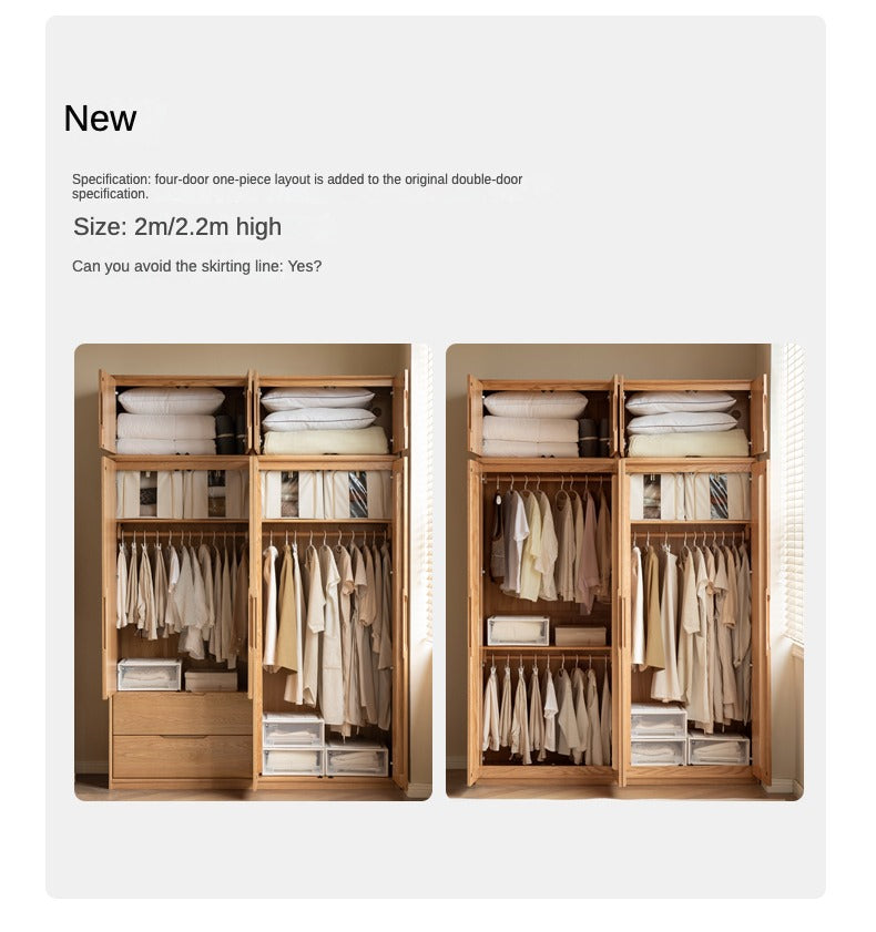 Oak, Ash Solid Wood Wardrobe.