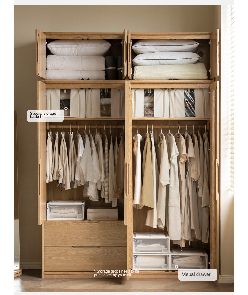 Oak, Ash Solid Wood Wardrobe.