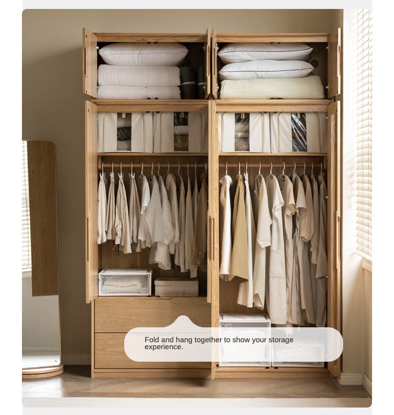 Oak, Ash Solid Wood Wardrobe.