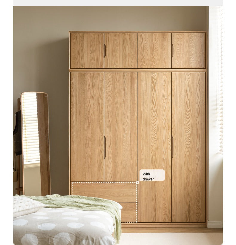 Oak, Ash Solid Wood Wardrobe.