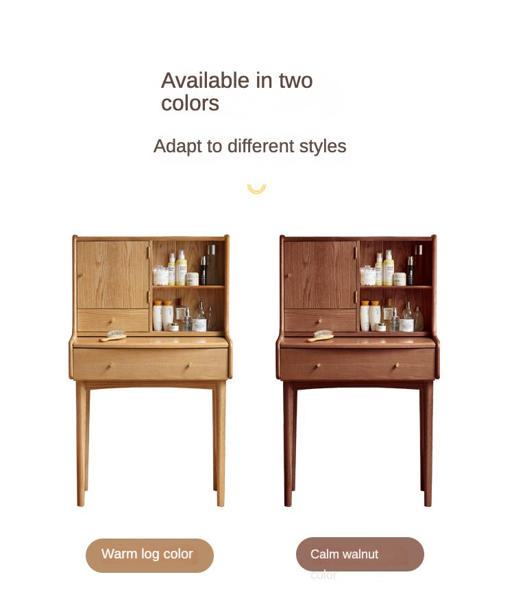 Oak Solid Wood, Solid Rubberwood Vanity Table, Makeup Table.