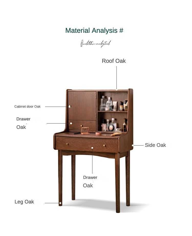 Oak Solid Wood Nordic Dressing Table.