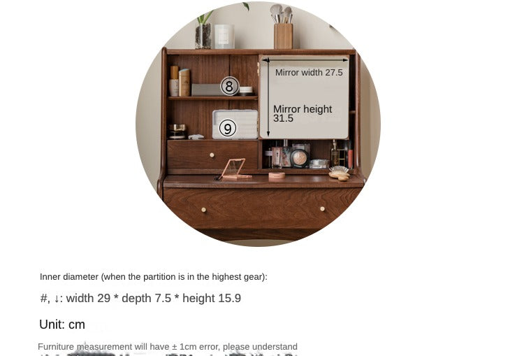 Oak Solid Wood Nordic Vanity Table.