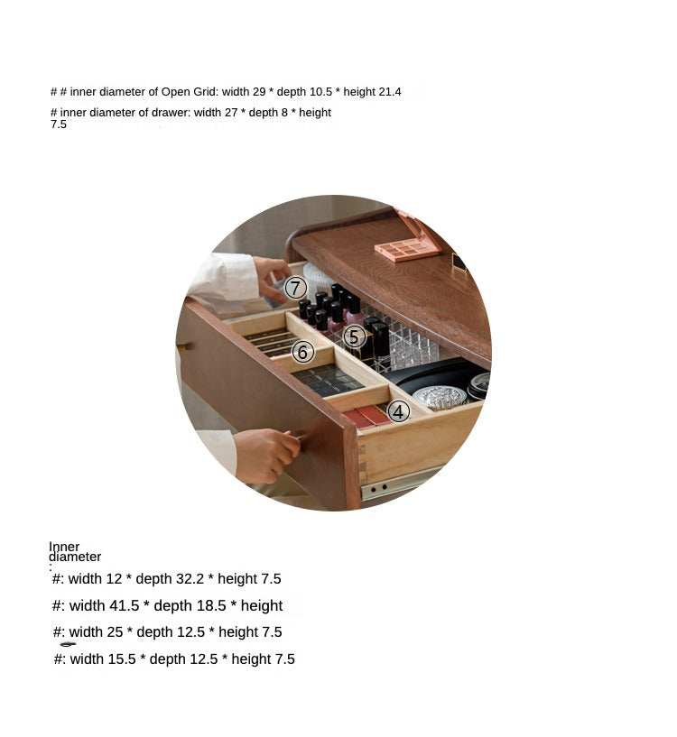 Oak Solid Wood Nordic Dressing Table.