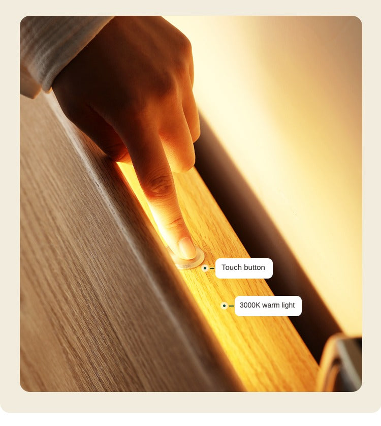 Oak Solid Wood Soft Light With Bookshelf Bed