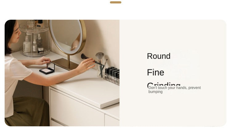 Solid RubberWood Cream Style Telescopic Vanity Table.