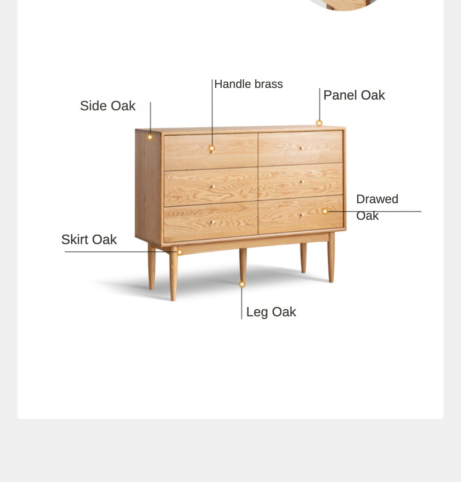 Chest of drawers oak solid wood"