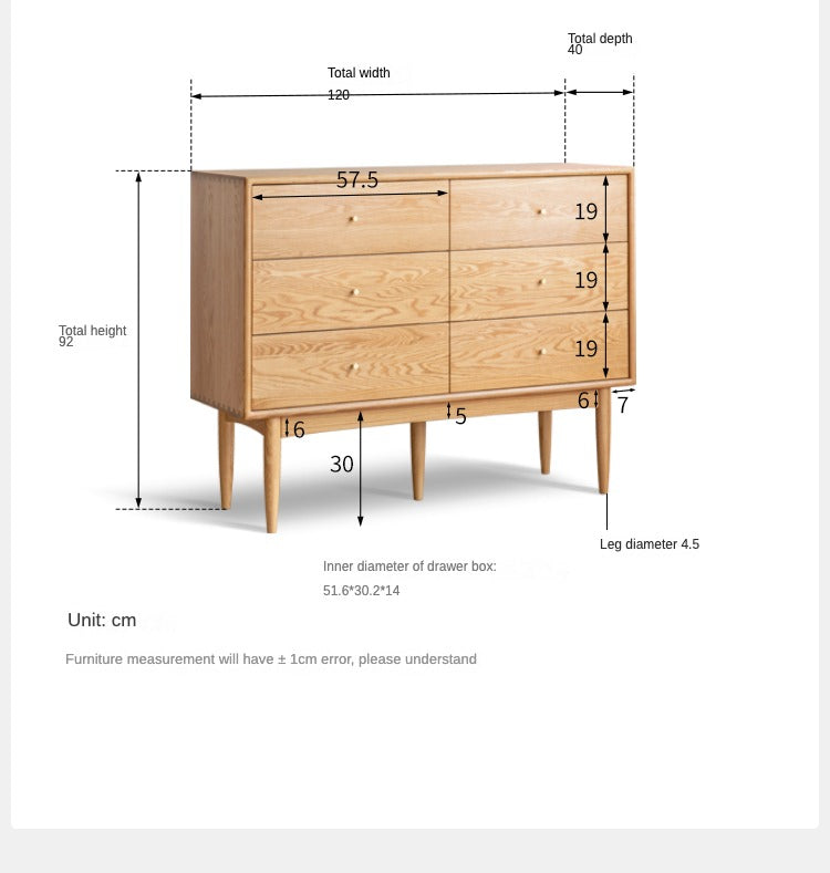 Chest of drawers oak solid wood"