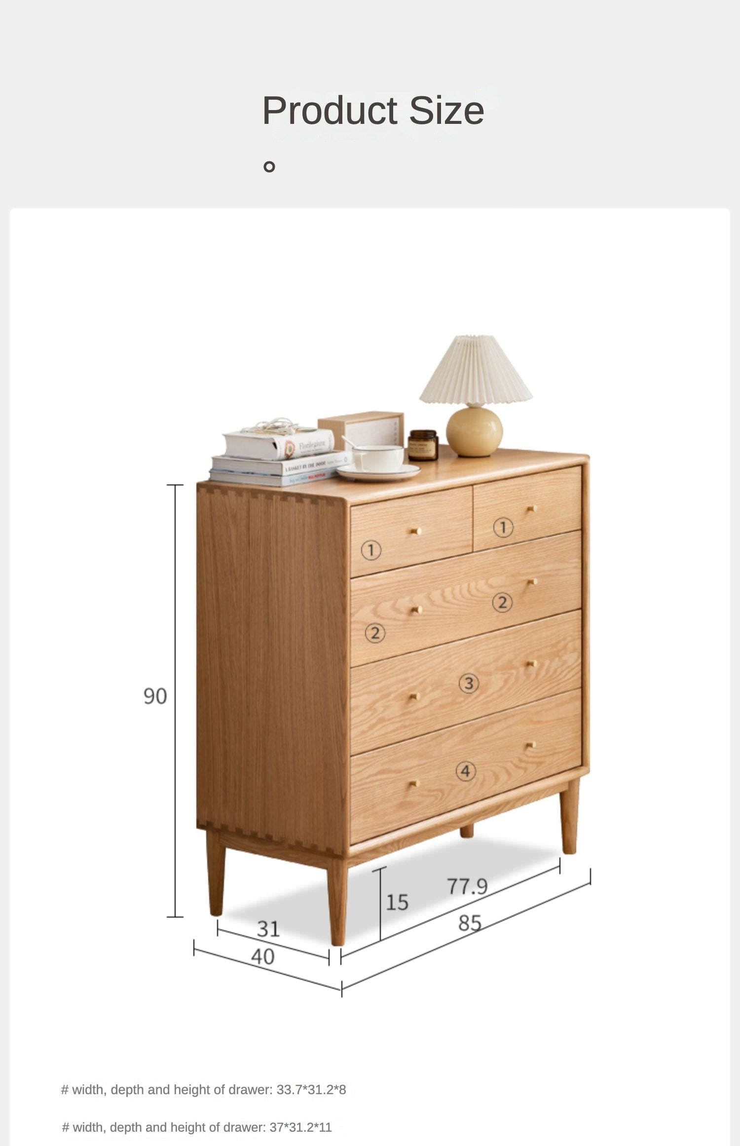 Chest of drawers oak solid wood"